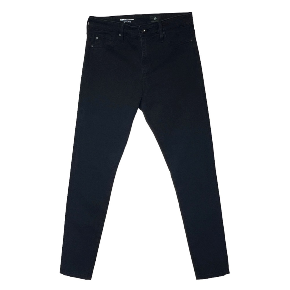 AG Adriano Goldschmied The Farrah High Rise Skinny‎ Ankle Solid Black Size 28R